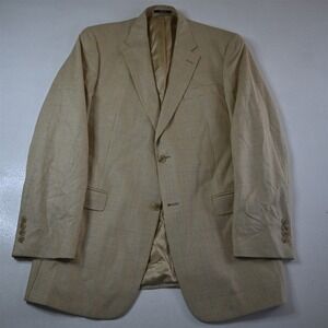 Austin Reed 42L Yellow Gold Houndstooth Check Wool Mens Blazer Jacket Sport Coat